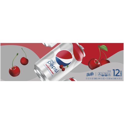 Diet Pepsi Wild Cherry, Cans (Pack of 12)