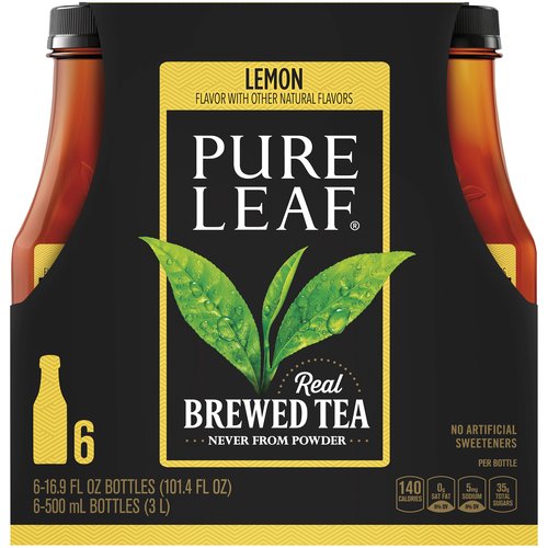 Lipton Pure Leaf Tea, Lemon, Bottles (Pack of 6)