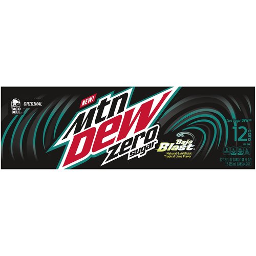 Mountain Dew Baja Blast, Zero Sugar, Cans (Pack of 12)