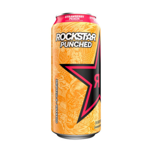 Rockstar Punched Strawberry Peach Energy Drink