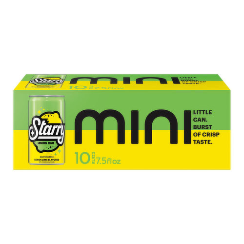 Starry Mini Lemon Lime Soda (10-pack)