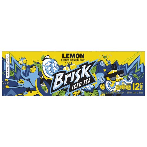 Brisk Lemon Iced Tea, Cans (Pack of 12)