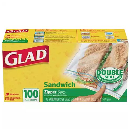 Glad Sandwich Bags,  Zipper