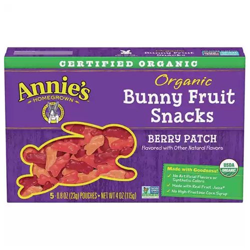 Annie's Organic Bunny Fruit Snacks, Berry Patch