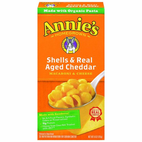 Annie's Macaroni & Cheese, Shells & Real Aged Cheddar