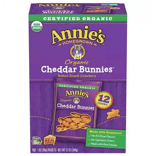 Annie's Organic Cheddar Bunnies Snack Crackers