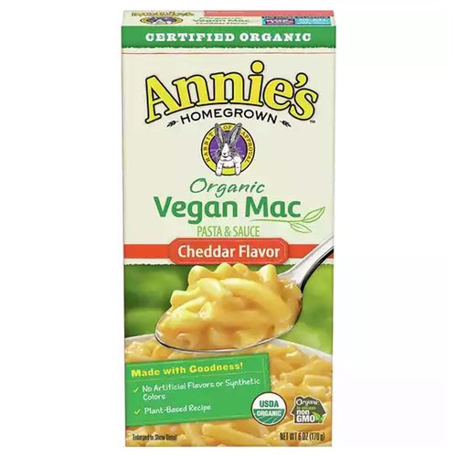 Annie's Organic Pasta & Sauce, Vegan Mac, Cheddar