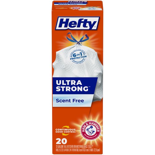 Hefty Ultra Strong Scent Free Tall Kitchen Bags, 13 Gallon Size