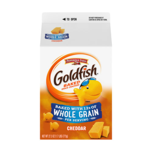 Goldfish Cheddar Cheese Crackers, Baked with Whole Grain