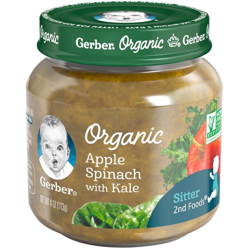 Gerber Organic 2nd Baby Food, Apple, Spinach, Kale 