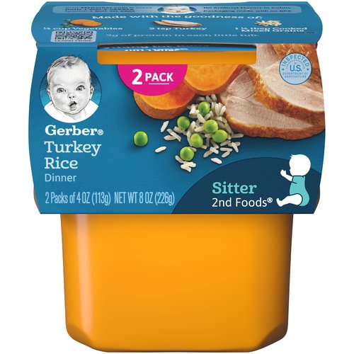 Gerber 2nd Baby Food, Turkey Rice Dinner 