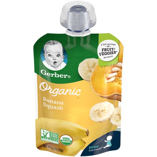 Gerber Organic 2nd Foods Baby Food, Banana Squash