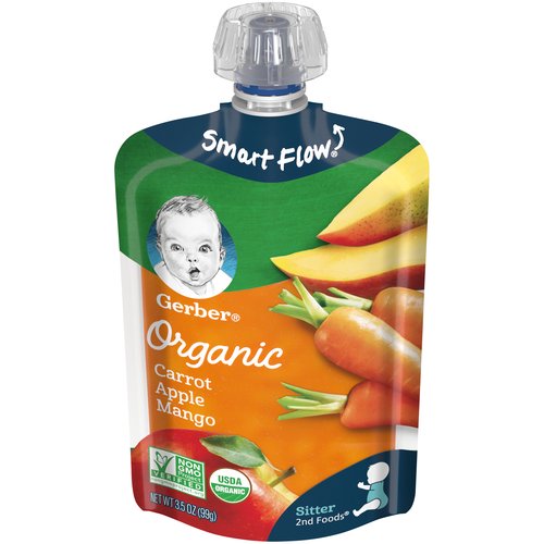 Gerber 2nd Organic Baby Food, Carrot, Apple, Mango