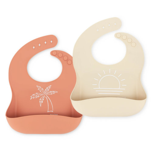 Ava + Oliver Bib Set Peach/Sand