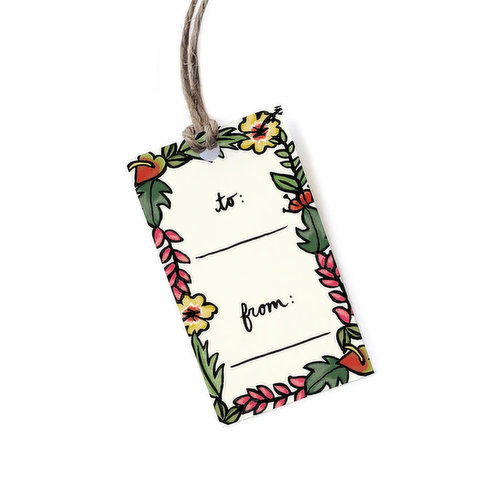 Hontas Gift Tags Hawaiian Floral 10pk