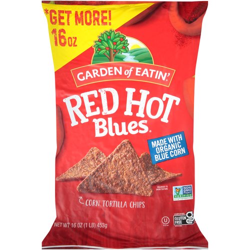 Garden of Eatin' Corn Tortilla Chips, Red Hot Blues