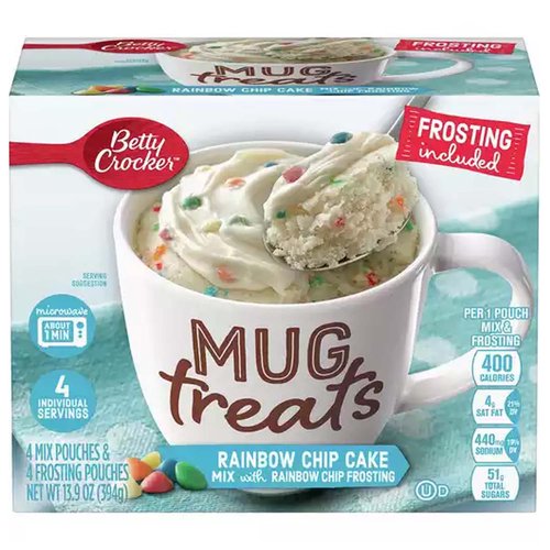 Betty Crocker Cake Mix, Mug Treats, Rainbow Chip