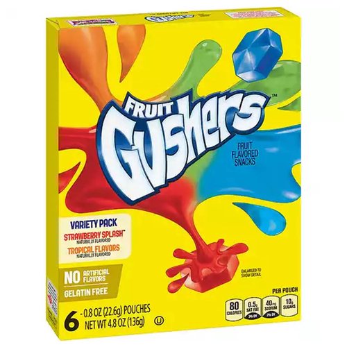 Fruit Gushers Snacks, Variety Pack