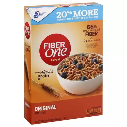 Fiber One Bran Cereal, with Whole Grain, Original