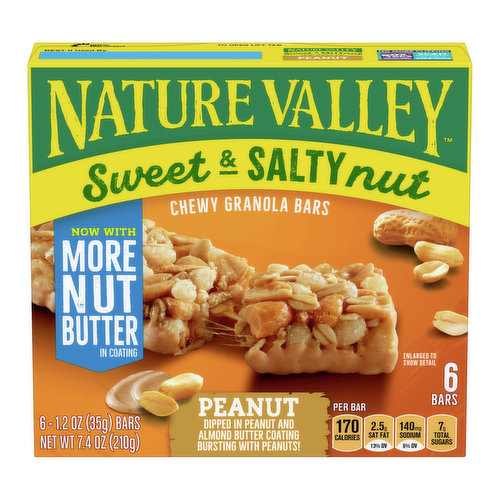 <ul>
<li>Made with 100% Natural Oats</li>
<li>Dipped in peanut butter coating bursting with peanuts</li>
</ul>