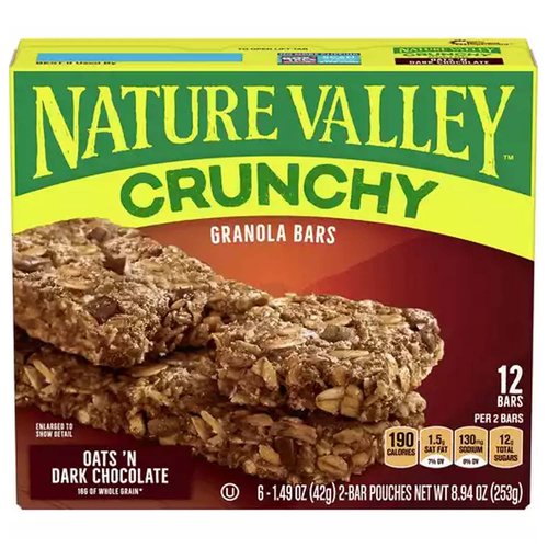 Nature Valley Crunchy Granola Bars, Oats 'N Dark Chocolate