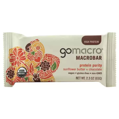 GoMacro Organic Macrobar, Sunflower Butter, Chocolate