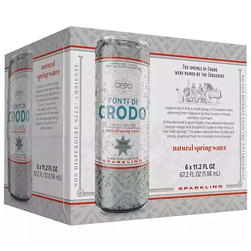 Crodo Sparkling Mineral Water, Cans (Pack of 6)