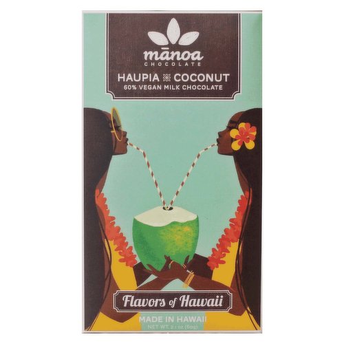 Manoa Chocolate Bar, Coconut Vegan Milk Chocolate