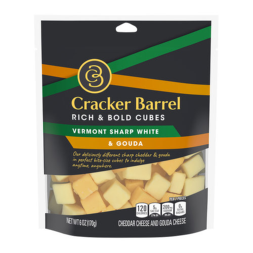 Cracker Barrel Snacking Cube Vermont Sharp White Cheddar and Gouda