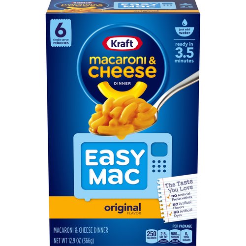 Kraft Easy Macaroni & Cheese Dinner, Original 