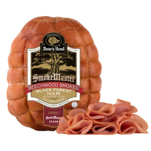 <br>Enjoy a flavor rarely experienced in America with our SmokeMaster Beechwood Smoked Black Forest Ham. Crafted with the finest ingredients and exceptional care, this ham is naturally smoked with imported German beechwood. The result, a ham with a delicious, distinct flavor that is rich and smooth.</br>

<br>Cured with: Water, Sugar, Dextrose, Sea Salt, Less Than 2% of Sodium Phosphate, Salt, Sodium Erythorbate, Sodium Nitrite.
</br>