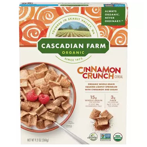 Cascadian Farm Organic Cereal, Cinnamon Crunch