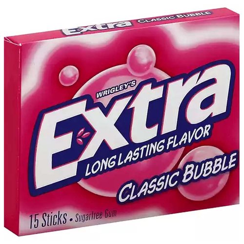 Extra Long Lasting Gum, Classic Bubble, Sugarfree