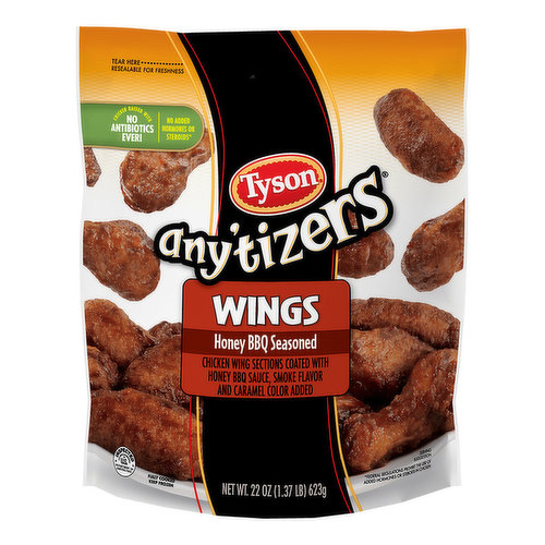 Tyson Any'Tizers Honey BBQ Seasoned Chicken Wings