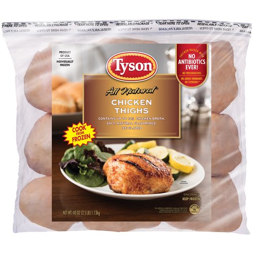 Tyson All Natural Chicken Thighs, Frozen