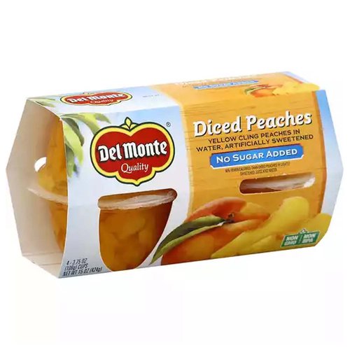 Del Monte Diced Peaches, No Sugar (Pack of 4)