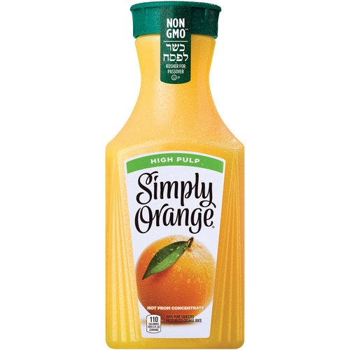 <ul>
<li>Excellent source of vitamin C and calcium and a good source of vitamin D</li>
<li>Pure-squeezed and pasteurized — We never use concentrated or frozen orange juice</li>
<li>Non-GMO Project Verified — Ingredients in this beverage are not genetically engineered</li>
<li>High-pulp orange juice</li>
<li>With Simply, you always have a “Fresh Taste Guarantee”</li>
</ul>