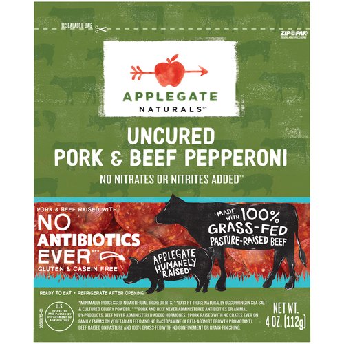 Applegate Naturals Uncured Pepperoni, Pork & Beef 