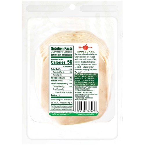 APPLEGATE ORGANICS Organic Herb Turkey Breast, 6 oz