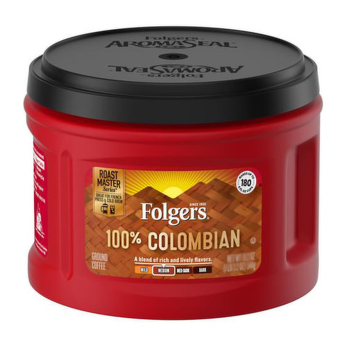 A select line of exceptional coffee blends carefully crafted by our experienced Roast Masters. Folgers® 100% Colombian delivers rich and lively flavor that’s crafted with care. Discover the delightful difference of Folgers in every cup.