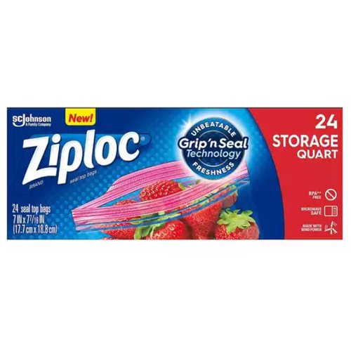 Ziploc Double Zipper Storage Bags