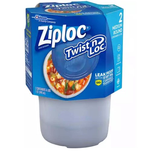 Ziploc Twist 'N Loc Containers & Lids, Medium Round