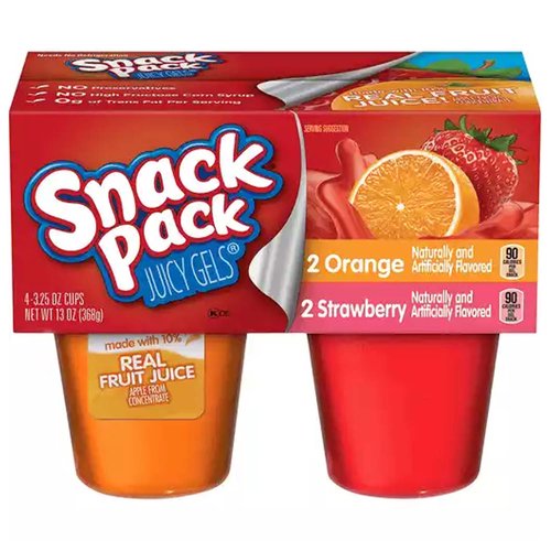 Snack Pack Juicy Gels, Strawberry & Orange