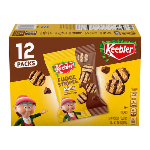 Keebler Fudge Stripe Mini Cookies, 12-pack