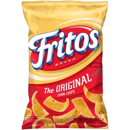 <ul>
<li>Trusted FRITOS taste you know and love</li>
<li>Gluten free product</li>
<li>9.25 oz. bag of FRITOS Original Corn Chips</li>
<li>FRITOS tasty corn chips are a delicious lunch or dinner snack</li>
</ul>