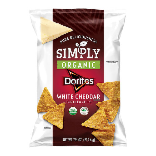 Doritos Simply Organic Tortilla Chips, White Cheddar