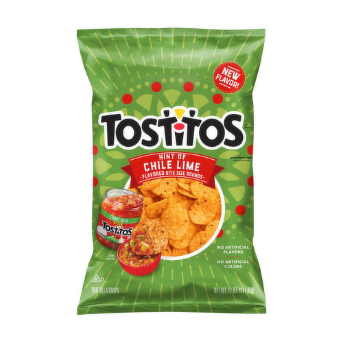 Tostitos Hint of Chile Lime Flavored Bite Size Rounds Tortilla Chips