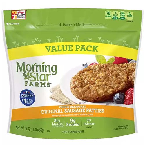 MorningStar Farms Breakfast Sausage Patties, Original - Foodland