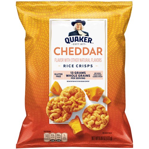 Quaker Popped Rice Crisps, Cheddar Cheese