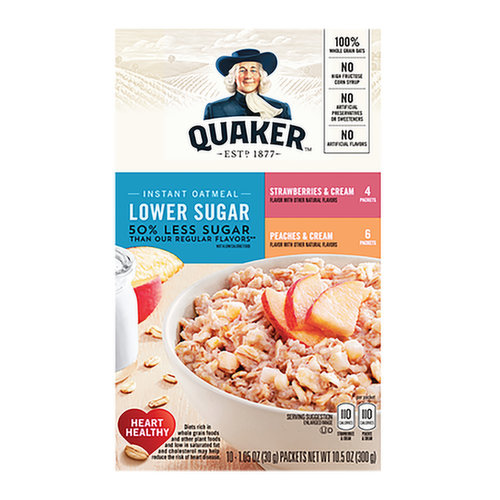 Quaker Instant Oats Lower Sugar Fruit and Cream Variety Pack